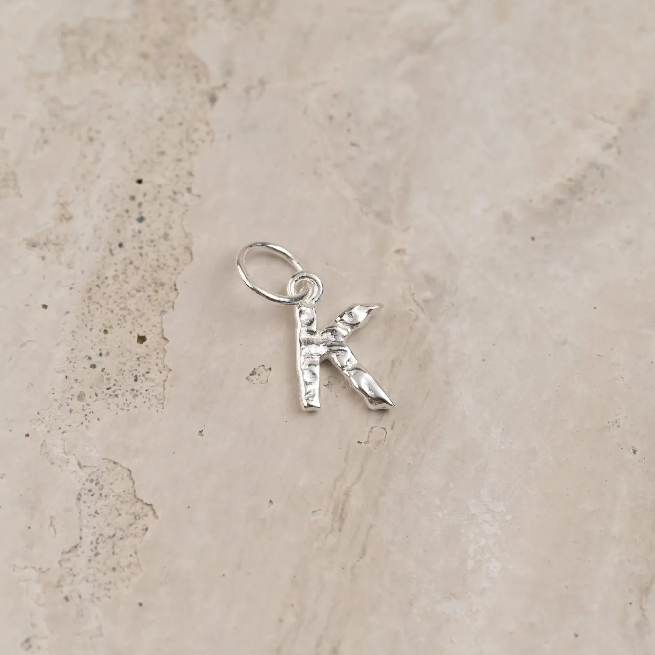 LETTER MOLTEN SILVER PENDANT