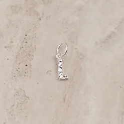 LETTER MOLTEN SILVER PENDANT