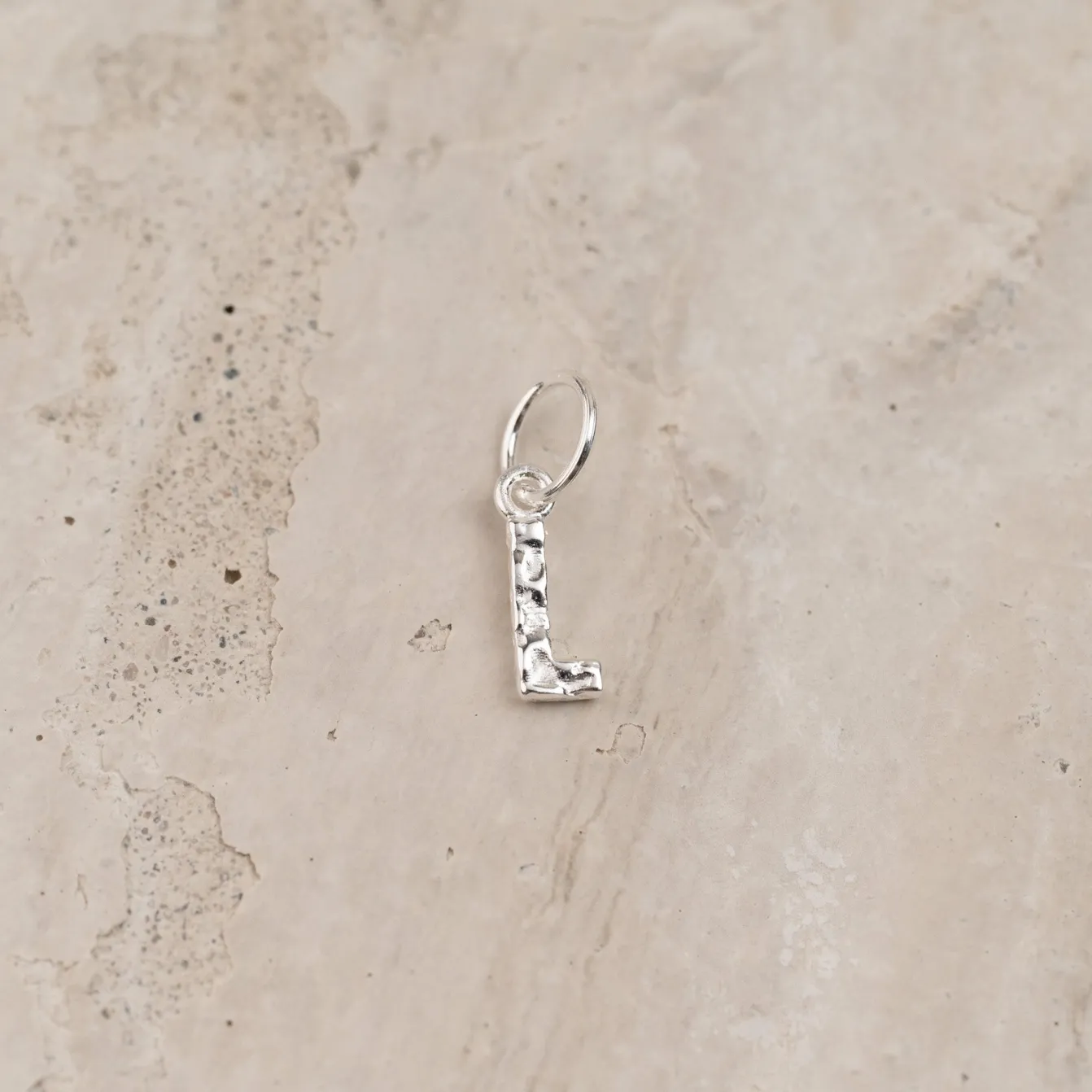 LETTER MOLTEN SILVER PENDANT