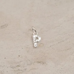 LETTER MOLTEN SILVER PENDANT