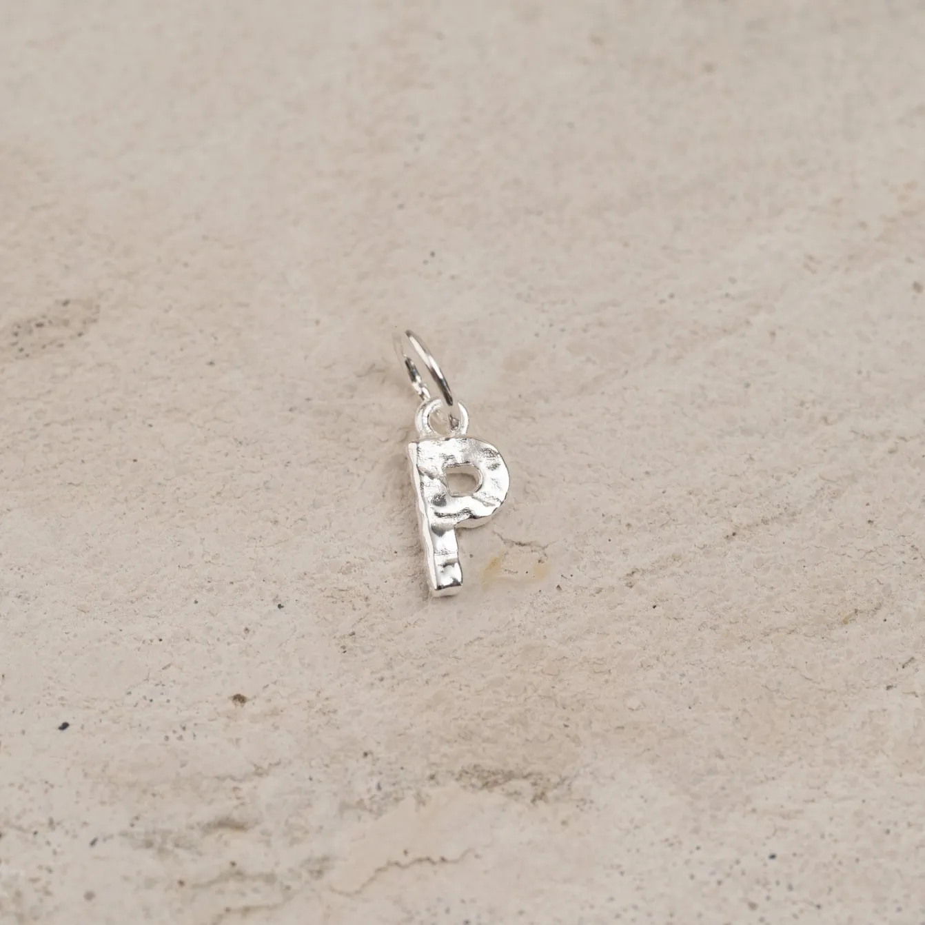 LETTER MOLTEN SILVER PENDANT