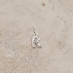 LETTER MOLTEN SILVER PENDANT
