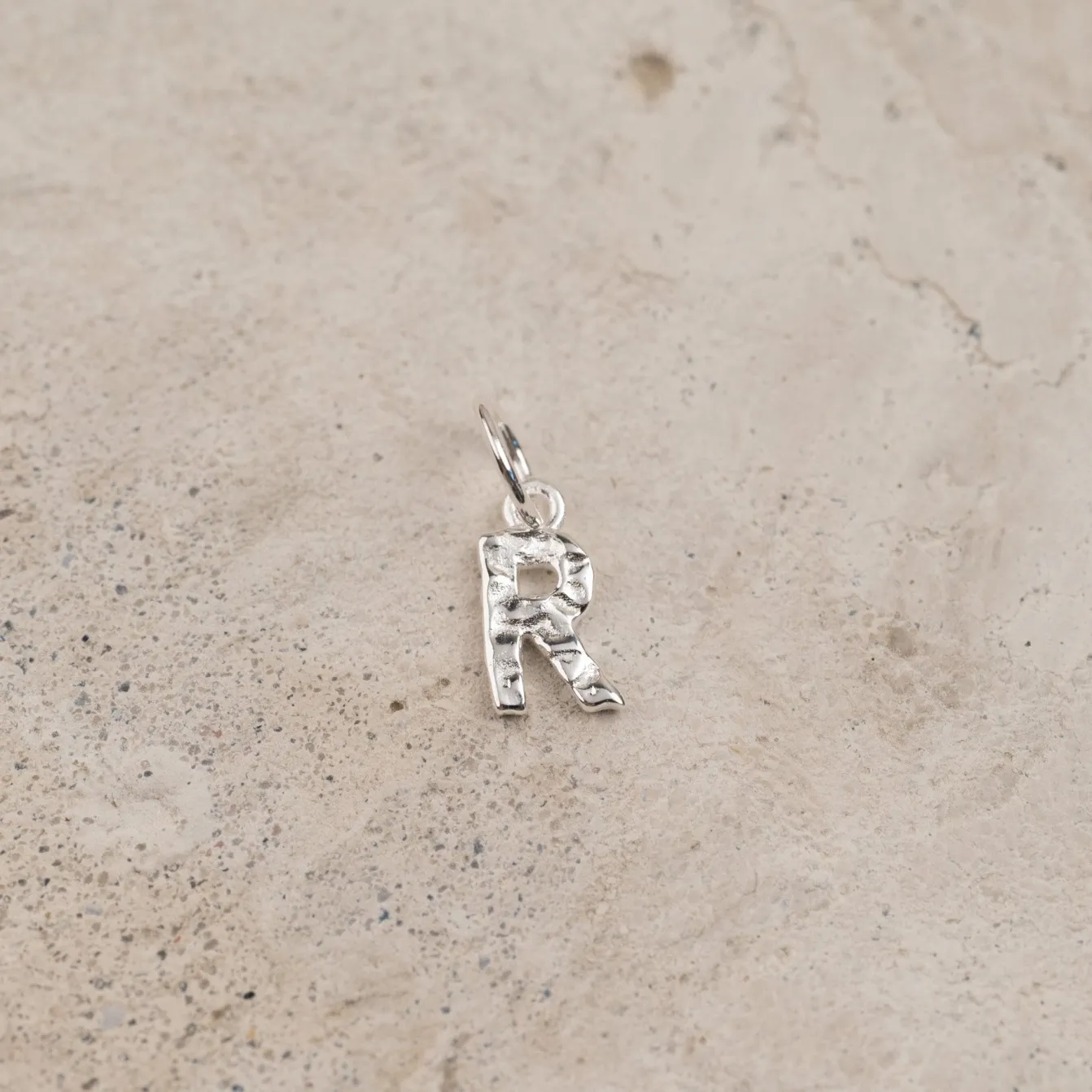 LETTER MOLTEN SILVER PENDANT