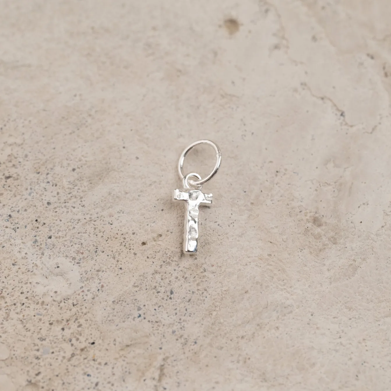 LETTER MOLTEN SILVER PENDANT