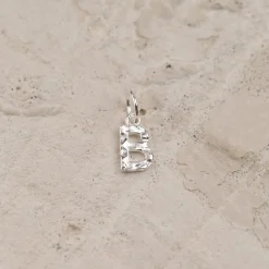 LETTER MOLTEN SILVER PENDANT