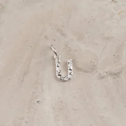 LETTER MOLTEN SILVER PENDANT