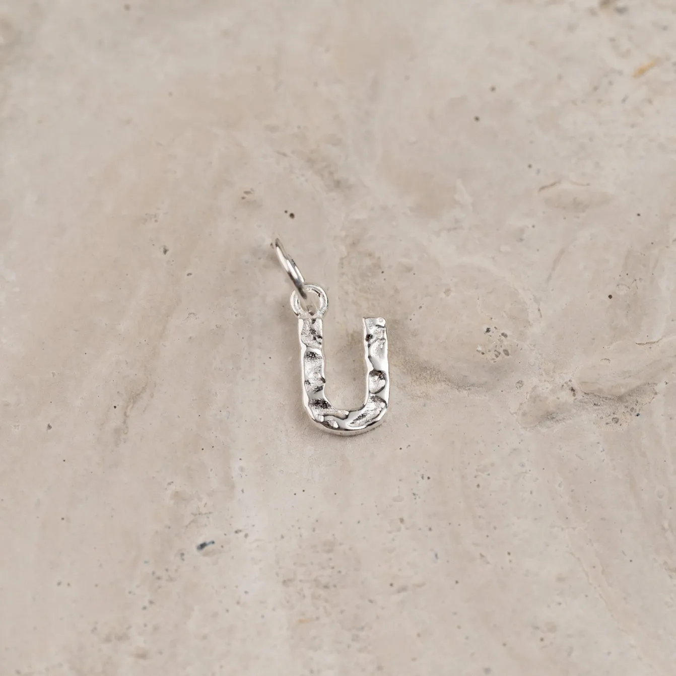 LETTER MOLTEN SILVER PENDANT
