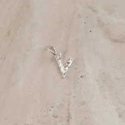 LETTER MOLTEN SILVER PENDANT