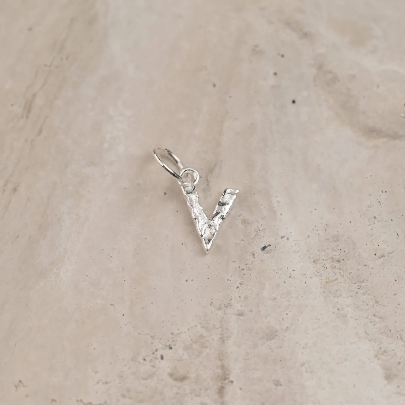LETTER MOLTEN SILVER PENDANT