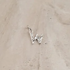 LETTER MOLTEN SILVER PENDANT