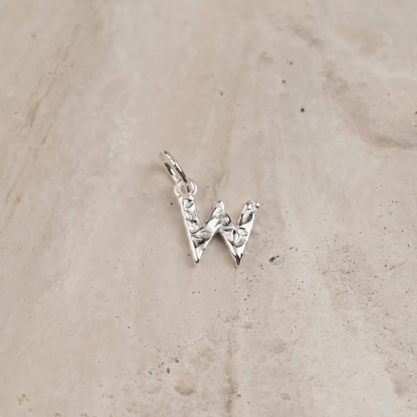 LETTER MOLTEN SILVER PENDANT