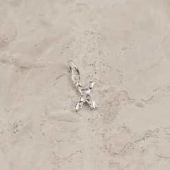 LETTER MOLTEN SILVER PENDANT