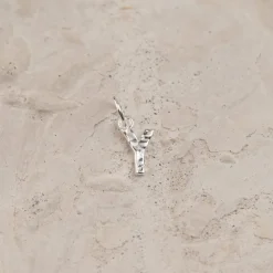 LETTER MOLTEN SILVER PENDANT