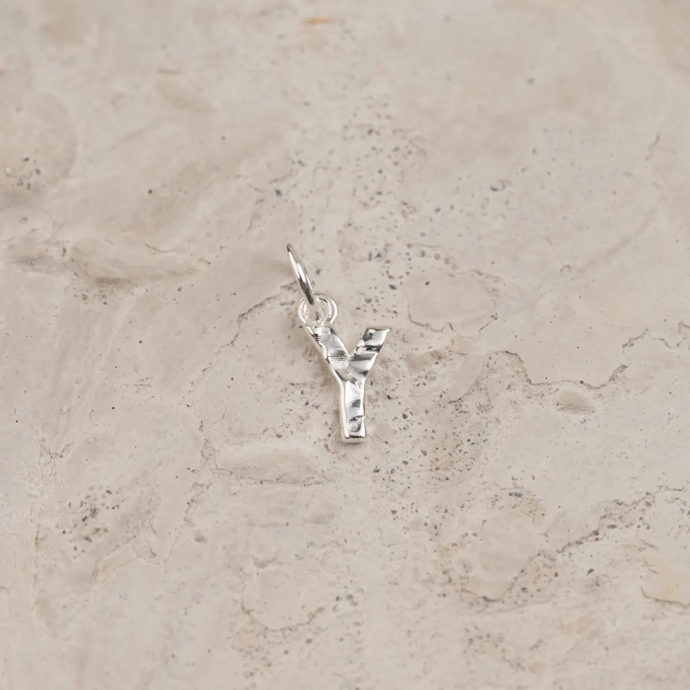 LETTER MOLTEN SILVER PENDANT