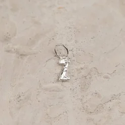 LETTER MOLTEN SILVER PENDANT