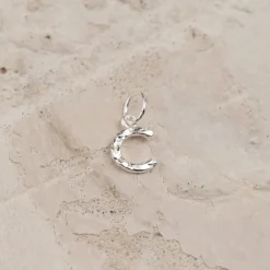 LETTER MOLTEN SILVER PENDANT