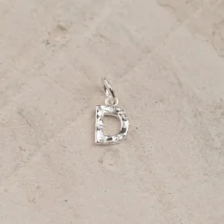 LETTER MOLTEN SILVER PENDANT