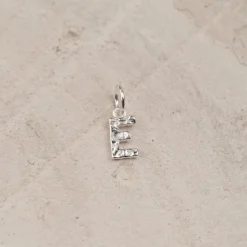 LETTER MOLTEN SILVER PENDANT