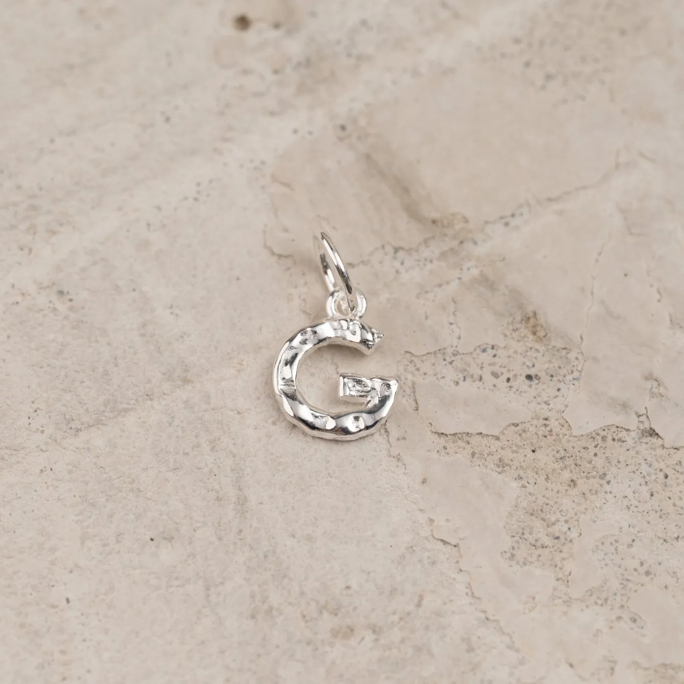 LETTER MOLTEN SILVER PENDANT