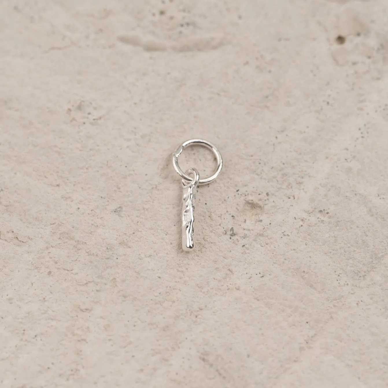 LETTER MOLTEN SILVER PENDANT