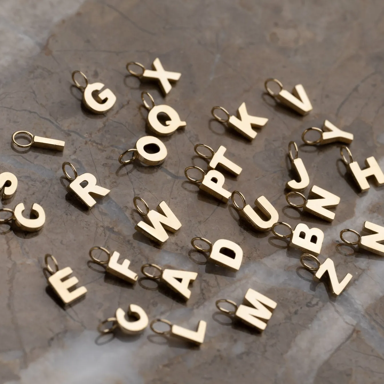 LETTER SOLID GOLD PENDANT