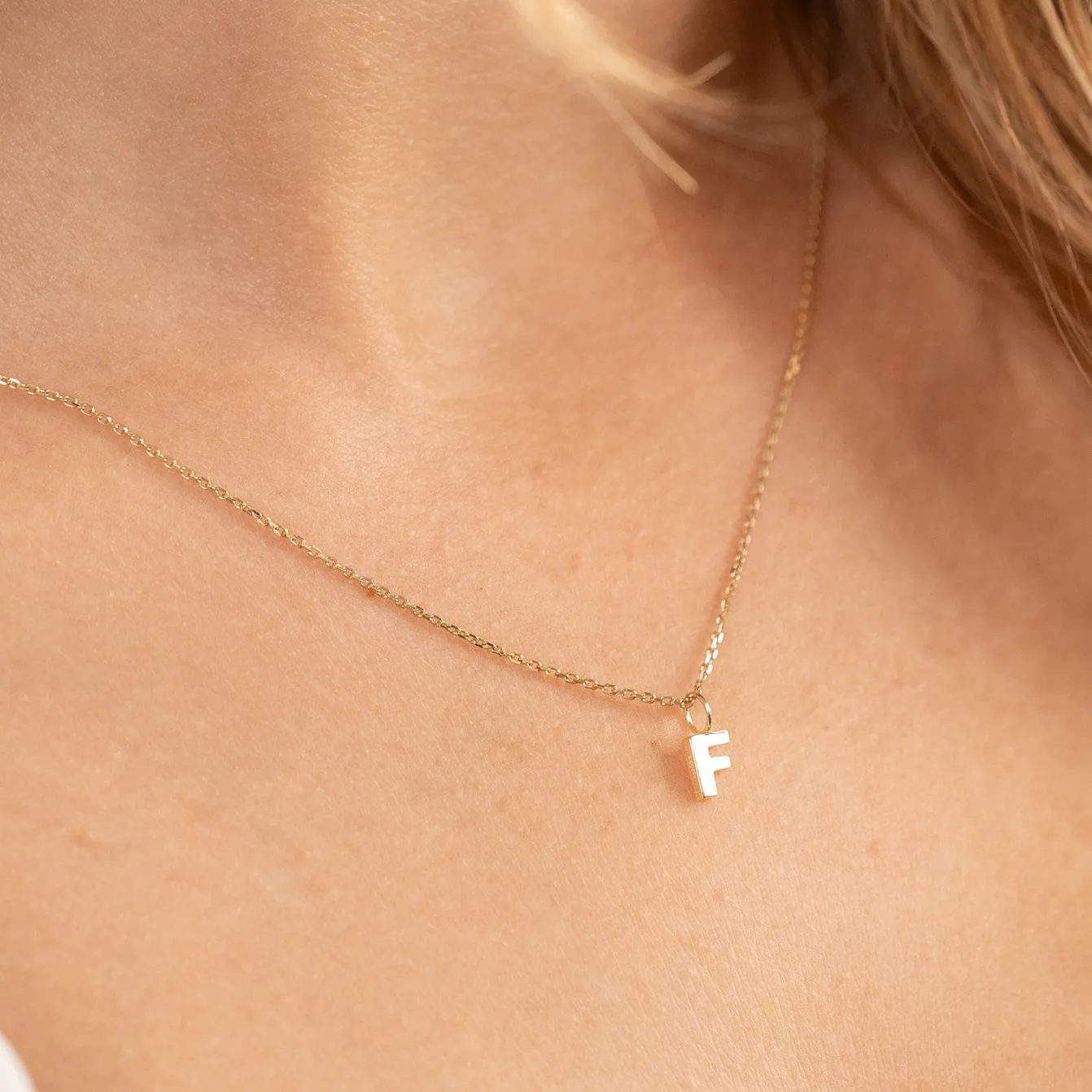LETTER SOLID GOLD PENDANT