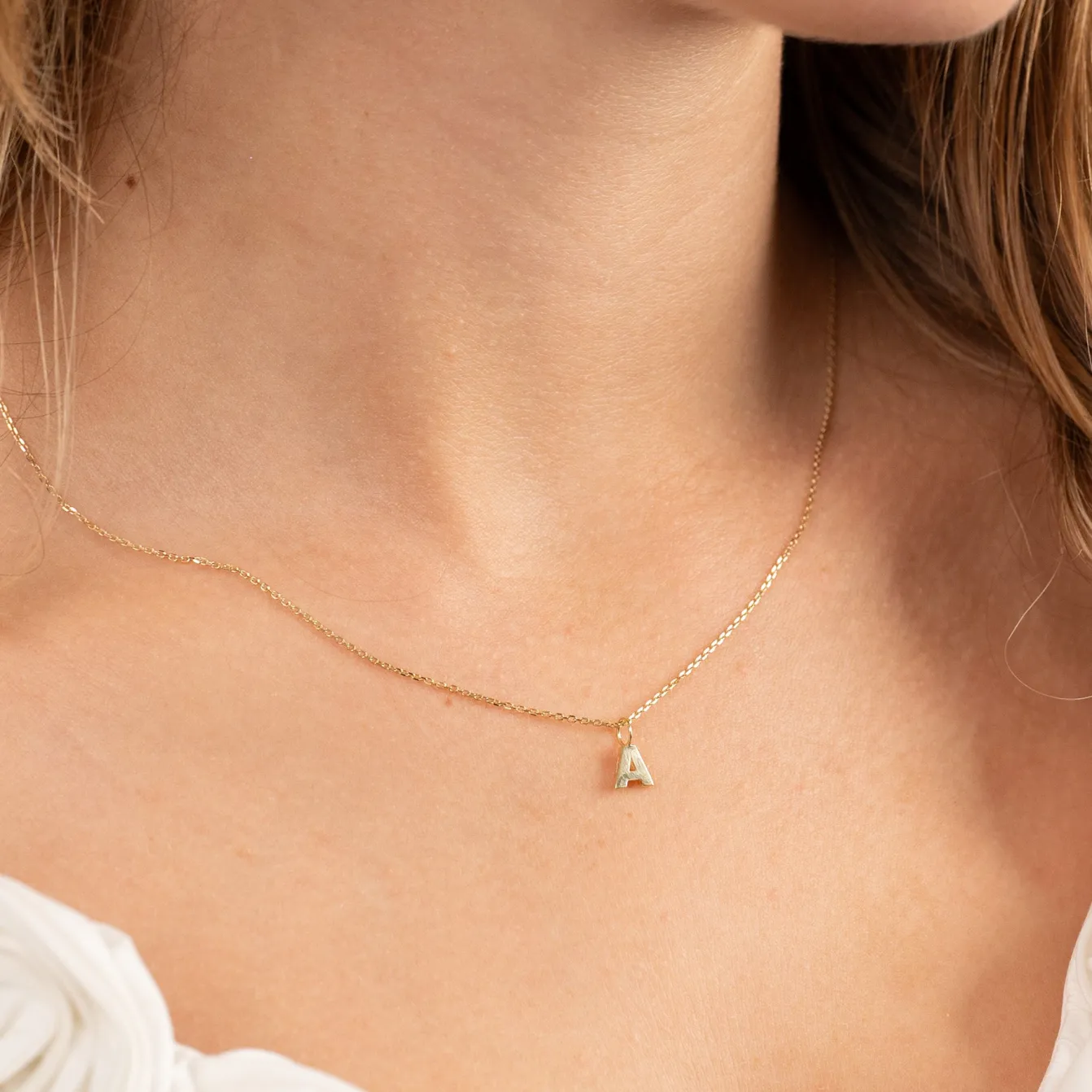 LETTER SOLID GOLD PENDANT