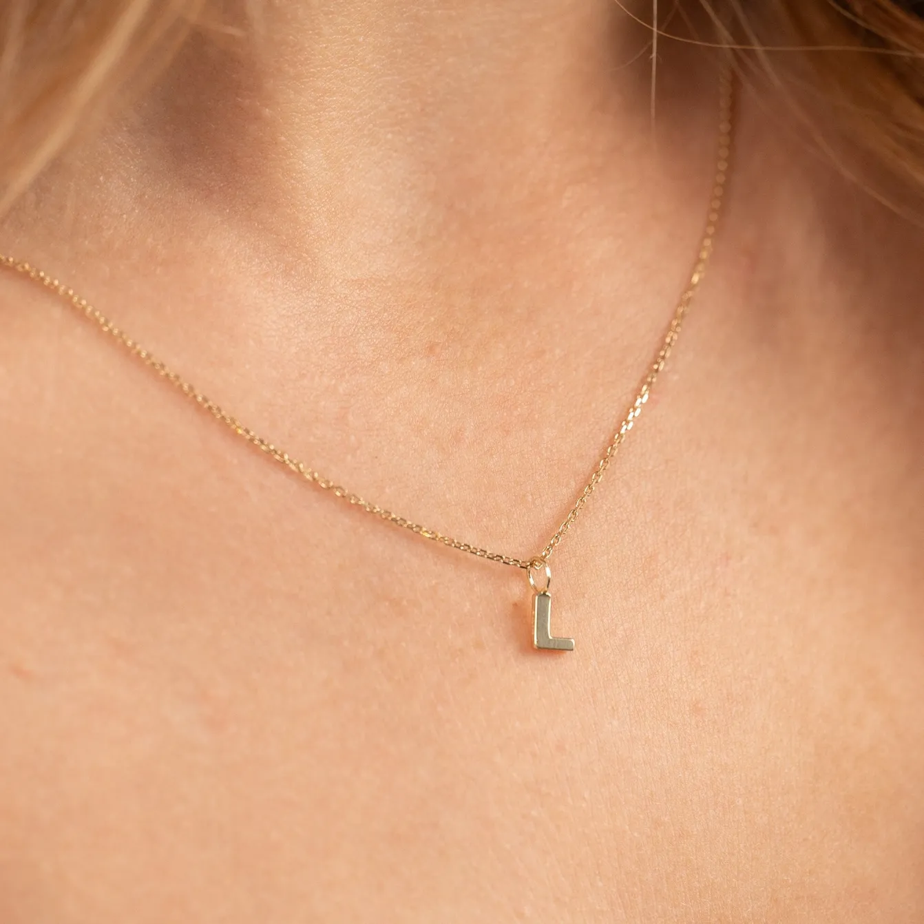 LETTER SOLID GOLD PENDANT