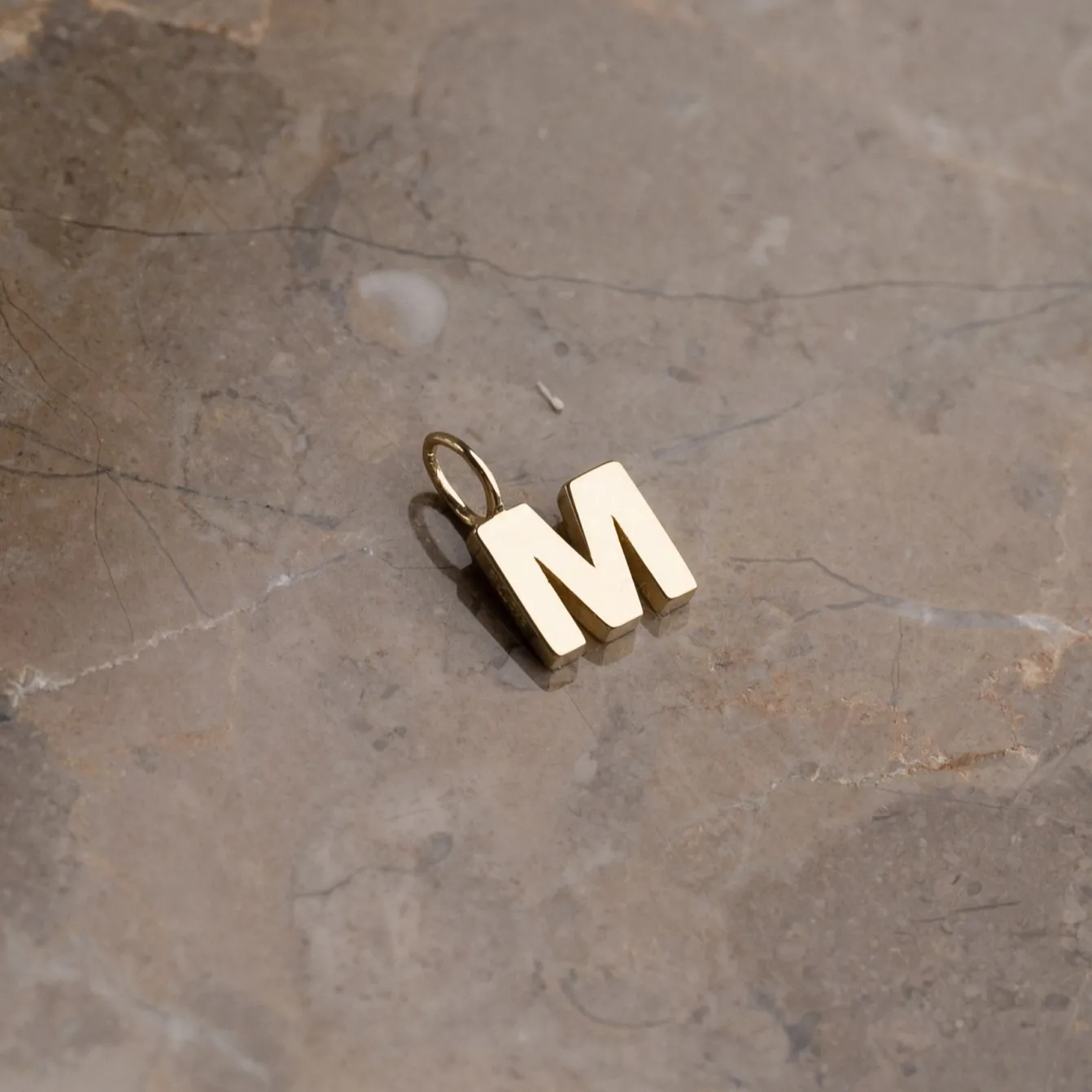 LETTER SOLID GOLD PENDANT