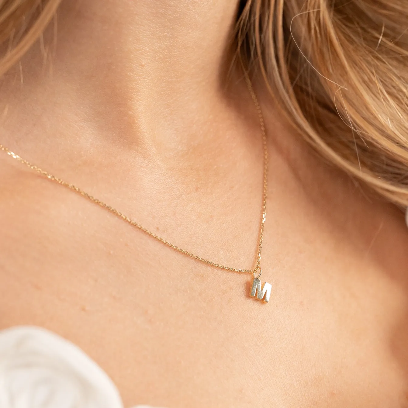 LETTER SOLID GOLD PENDANT