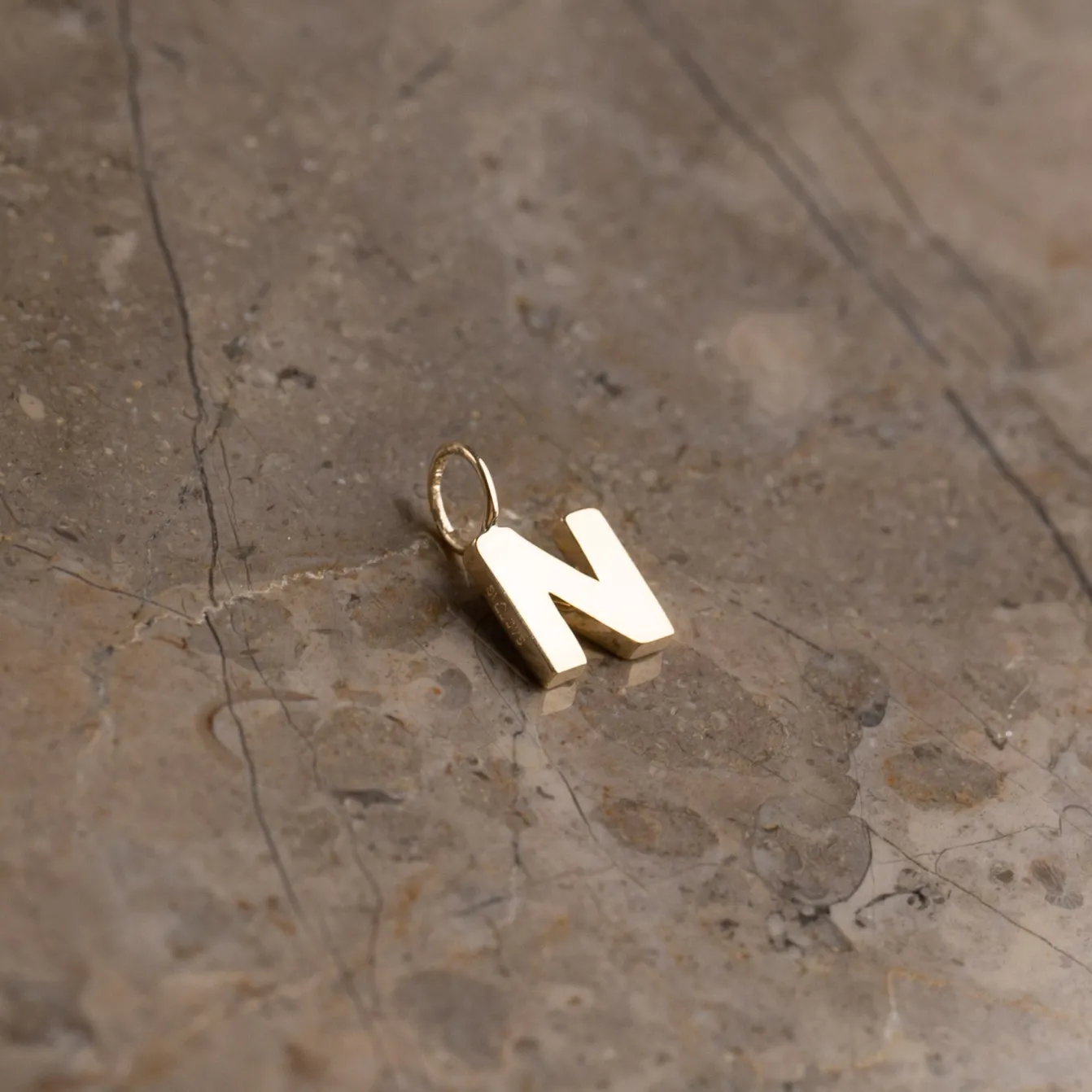 LETTER SOLID GOLD PENDANT