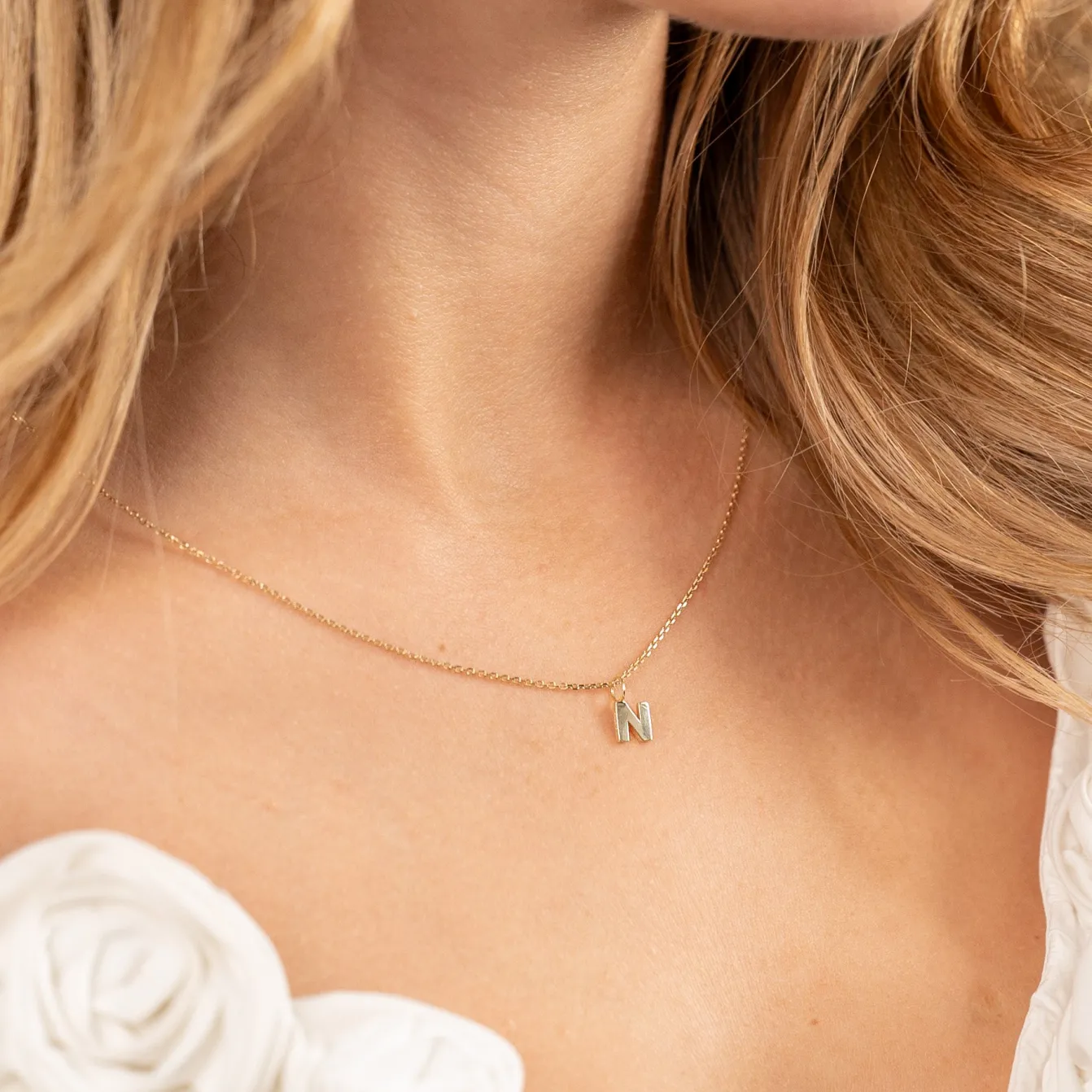 LETTER SOLID GOLD PENDANT