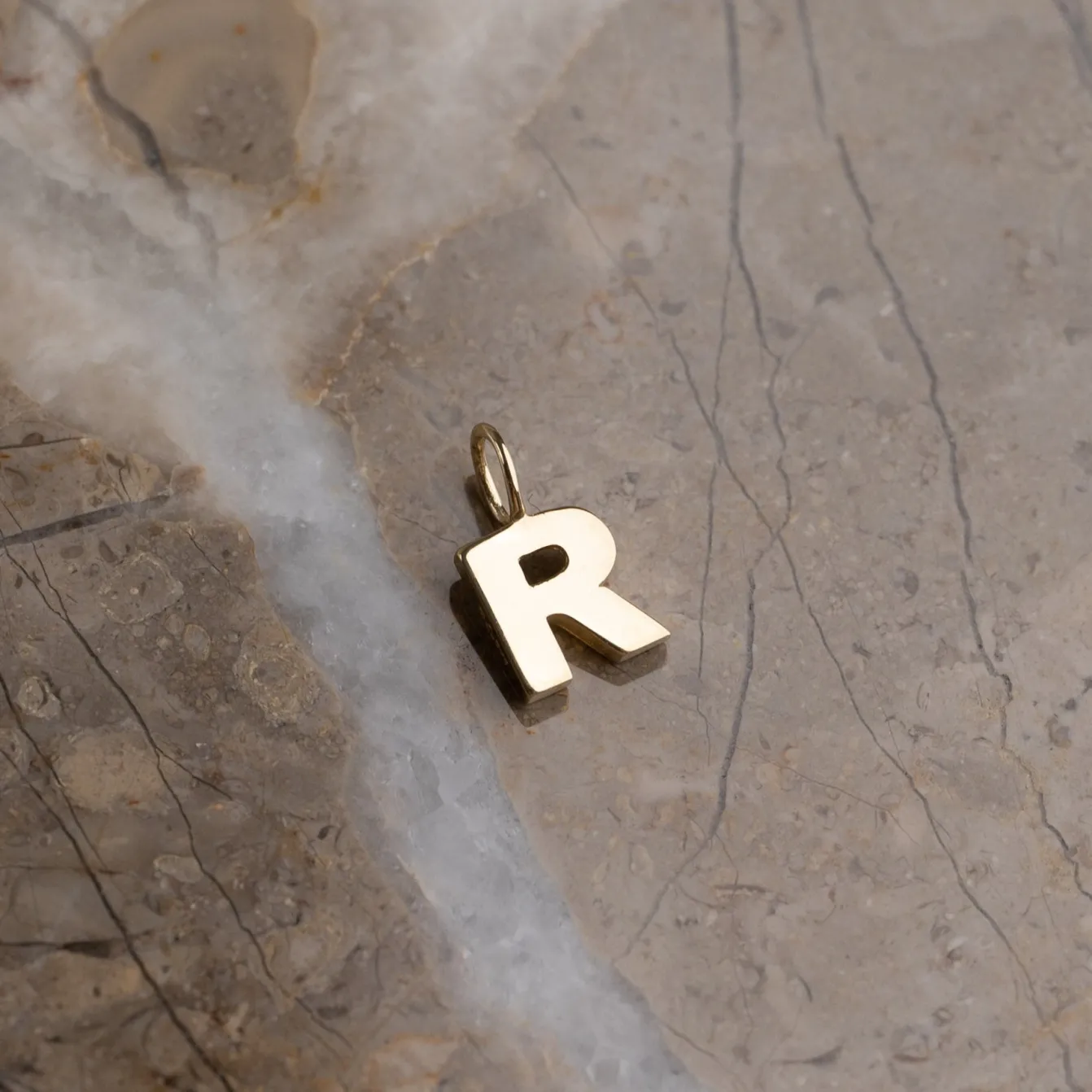 LETTER SOLID GOLD PENDANT