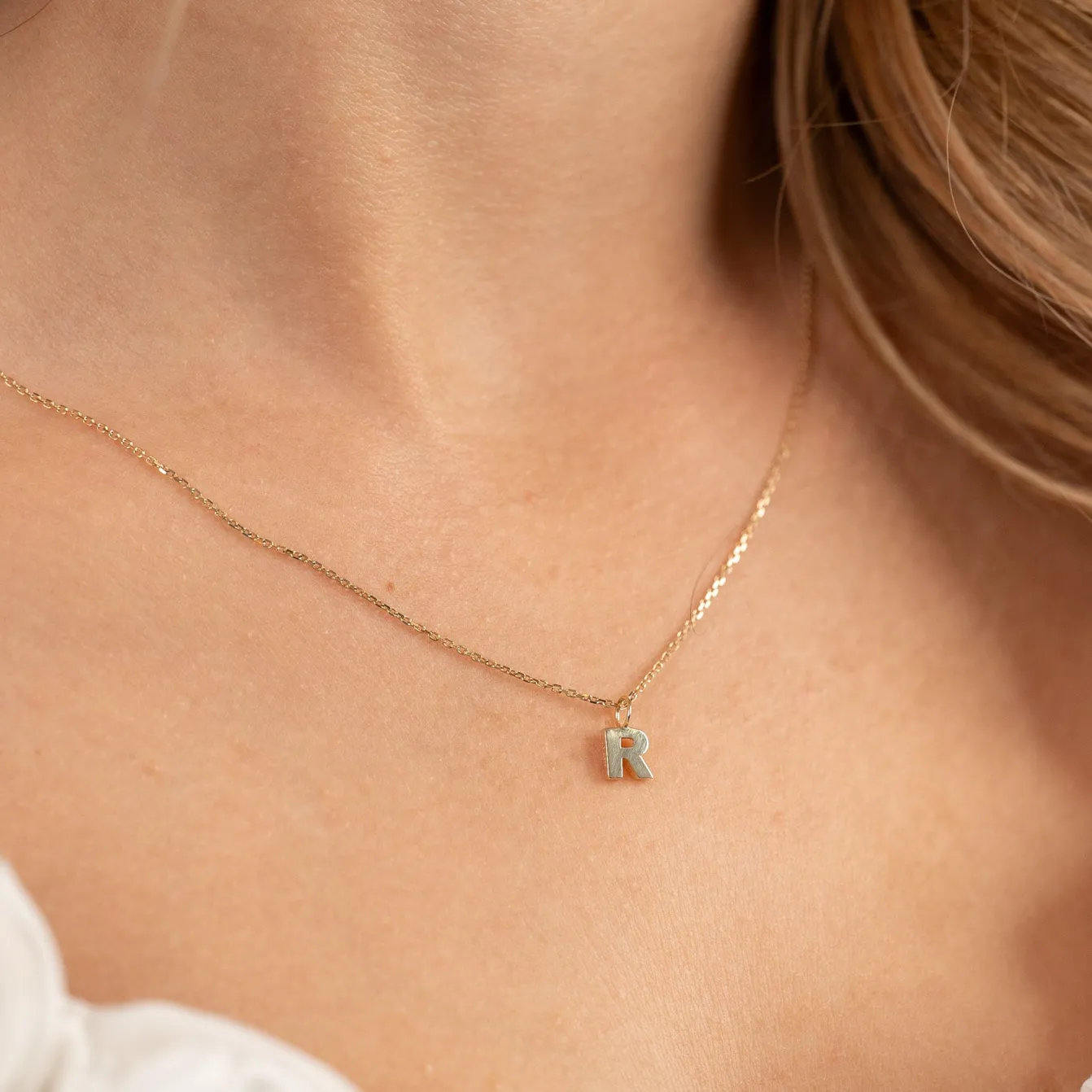 LETTER SOLID GOLD PENDANT