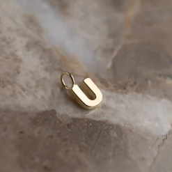 LETTER SOLID GOLD PENDANT