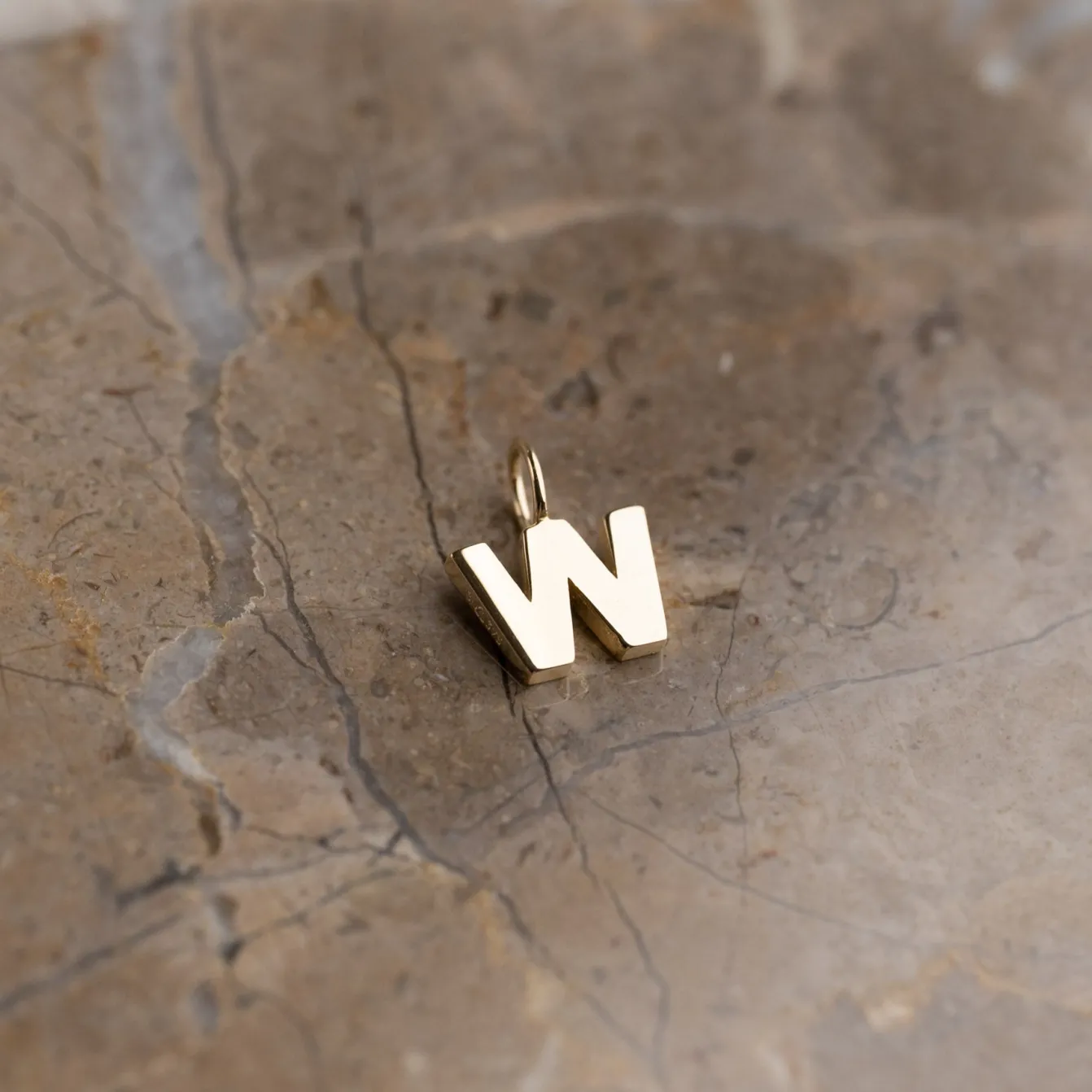 LETTER SOLID GOLD PENDANT