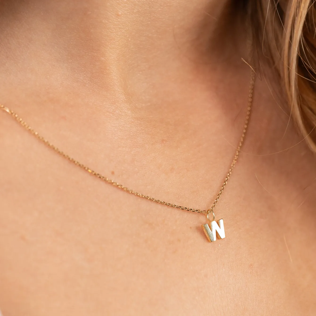 LETTER SOLID GOLD PENDANT