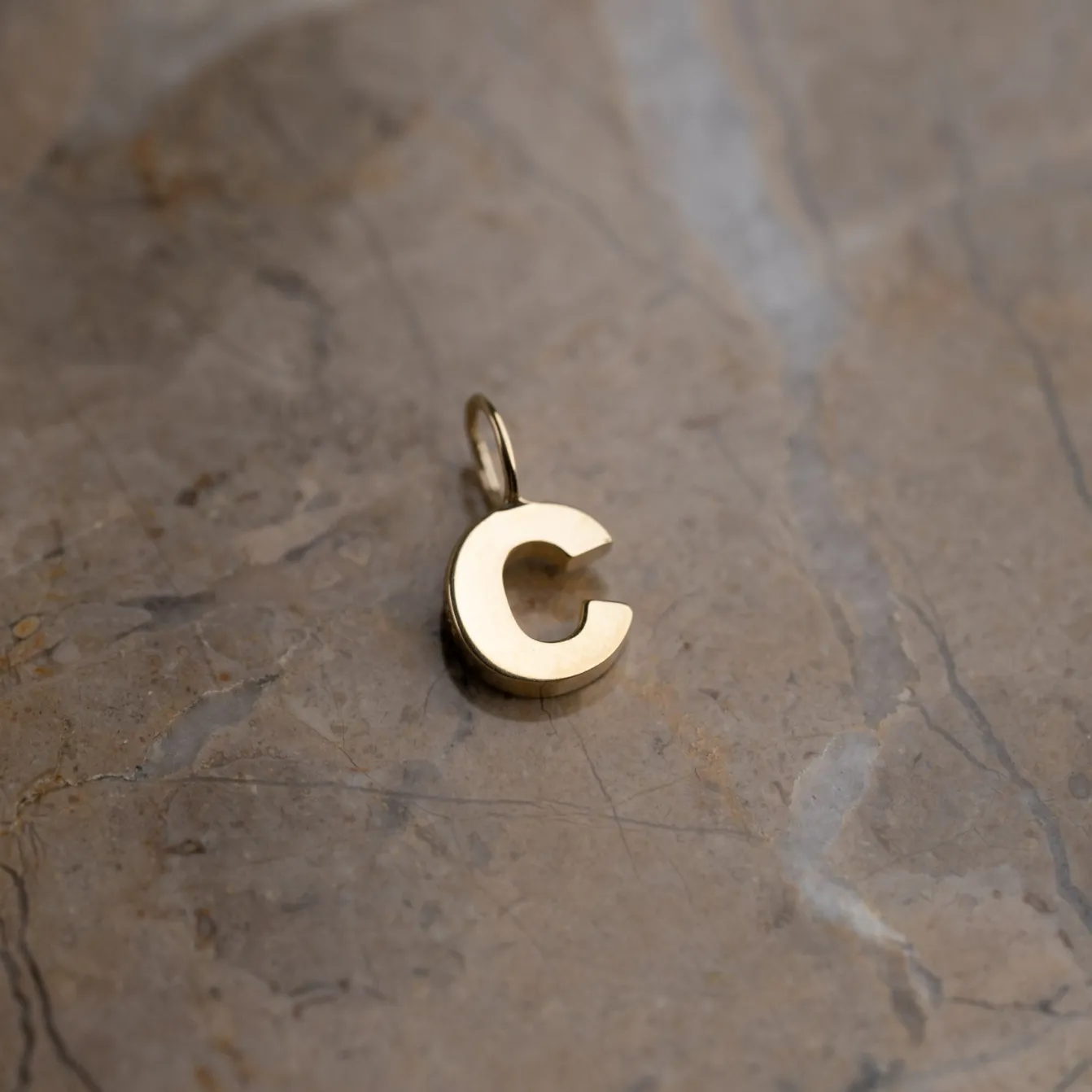 LETTER SOLID GOLD PENDANT
