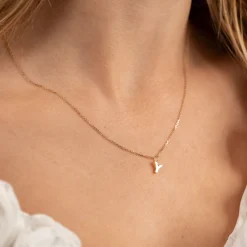 LETTER SOLID GOLD PENDANT