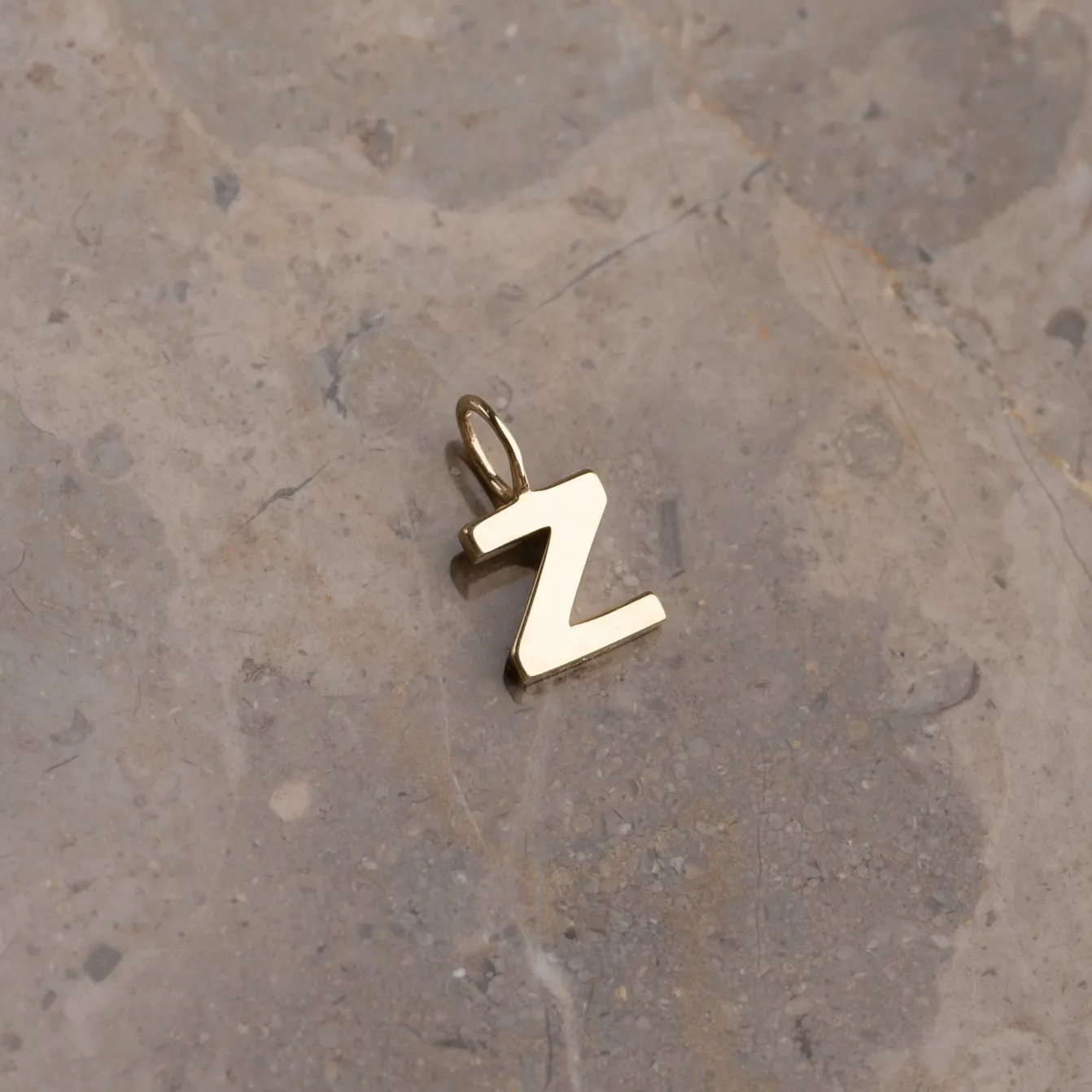 LETTER SOLID GOLD PENDANT