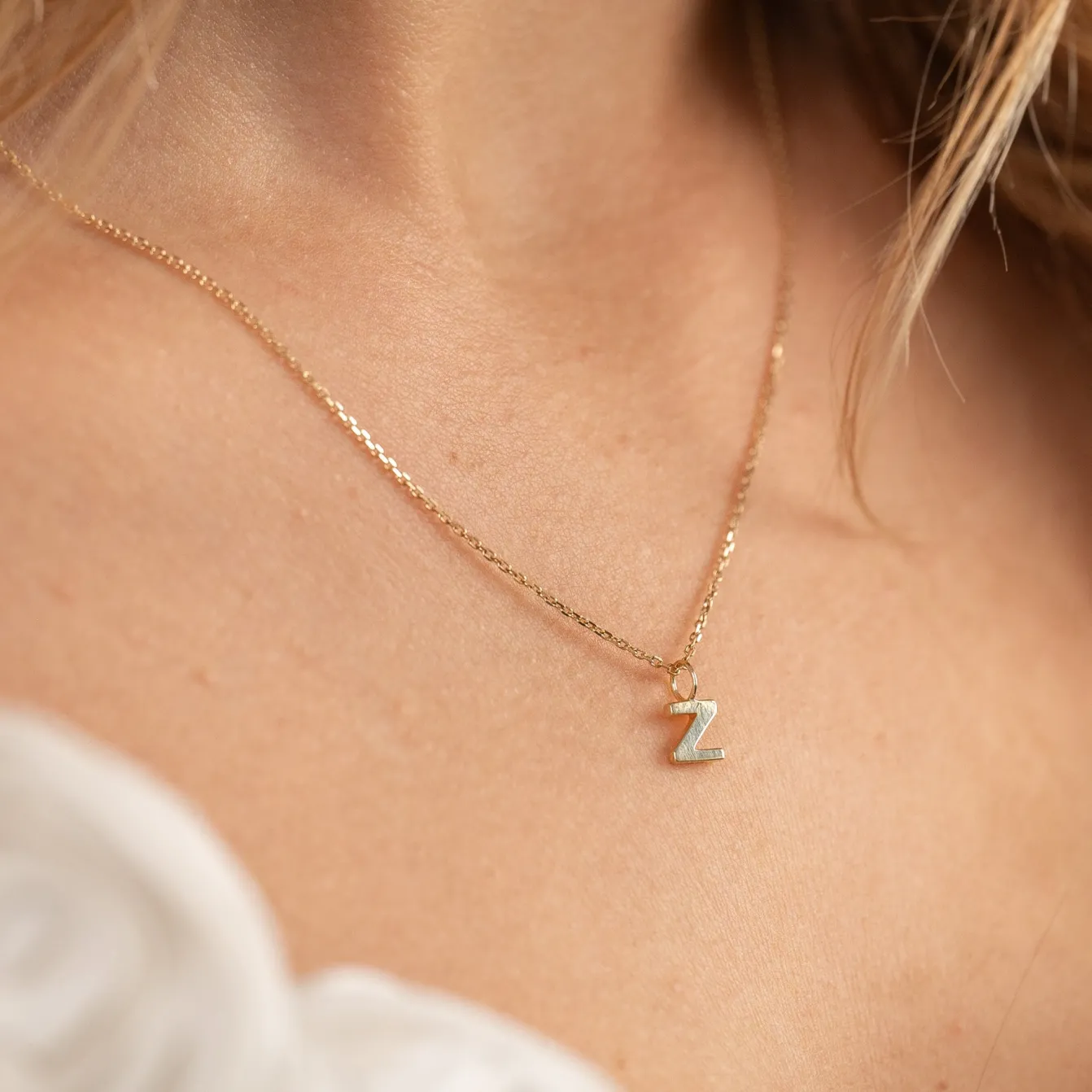 LETTER SOLID GOLD PENDANT