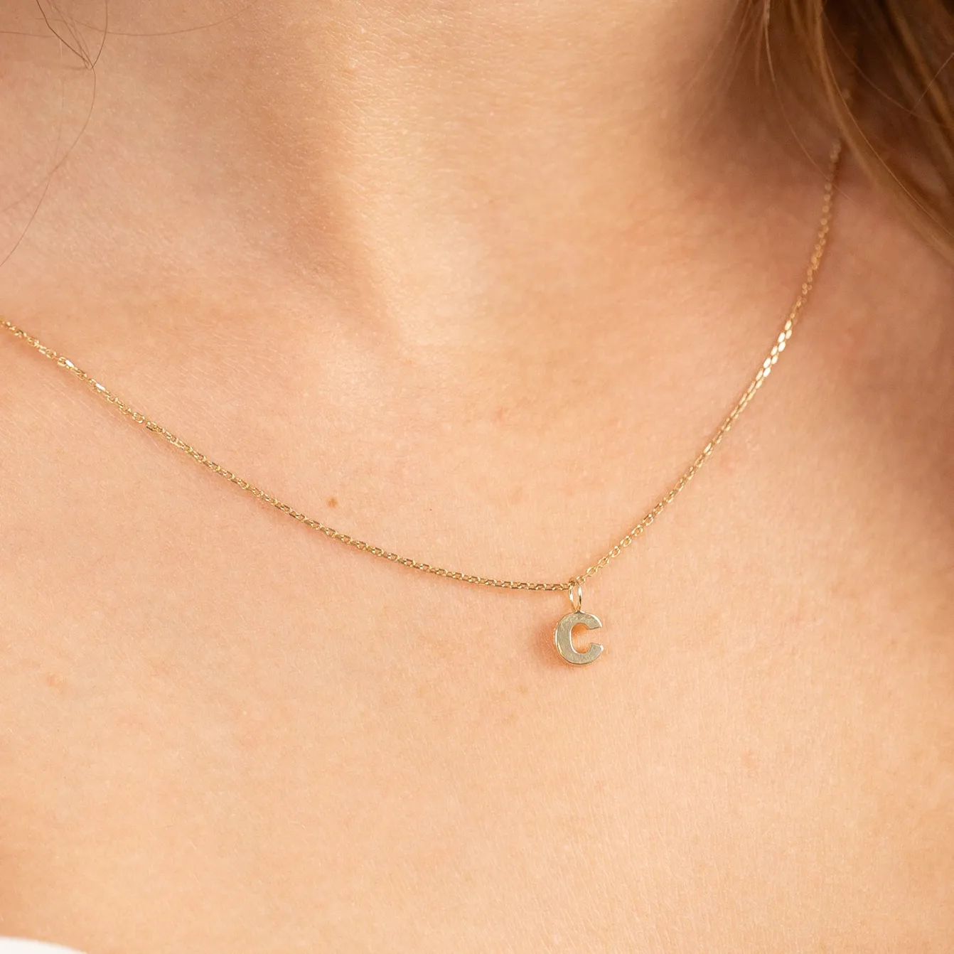 LETTER SOLID GOLD PENDANT