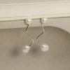 LINA PEARL SILVER EARRING