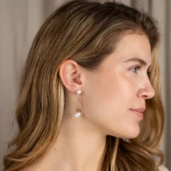 LINA PEARL SILVER EARRING