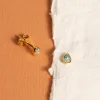 LOLA BLUE GOLDEN STUD EARRING