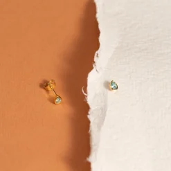 LOLA BLUE GOLDEN STUD EARRING