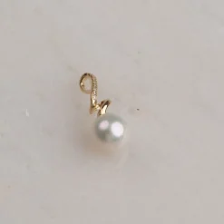 LORA PEARL DIAMOND SOLID GOLD PENDANT