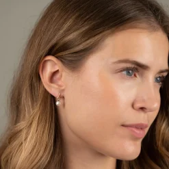 LORA PEARL DIAMOND SOLID GOLD EARRING