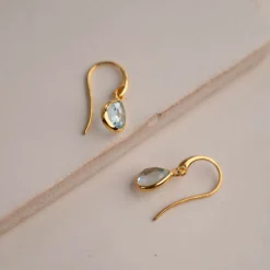 LULU BLUE TOPAZ GOLDEN EARRING