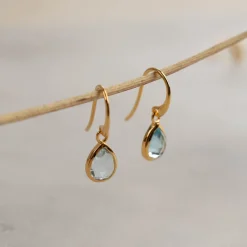 LULU BLUE TOPAZ GOLDEN EARRING